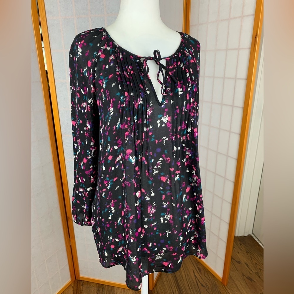 Joie Silk Sheer Black Long Sleeve Top/Blouse - Size XS - Excellent